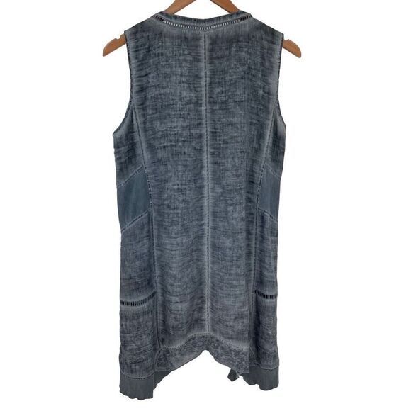 Soft Surroundings Ocean Fade Tunic Top Sleeveless Slate Blue Women Medium 29195 - Picture 4 of 8